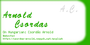 arnold csordas business card