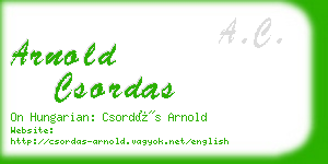 arnold csordas business card